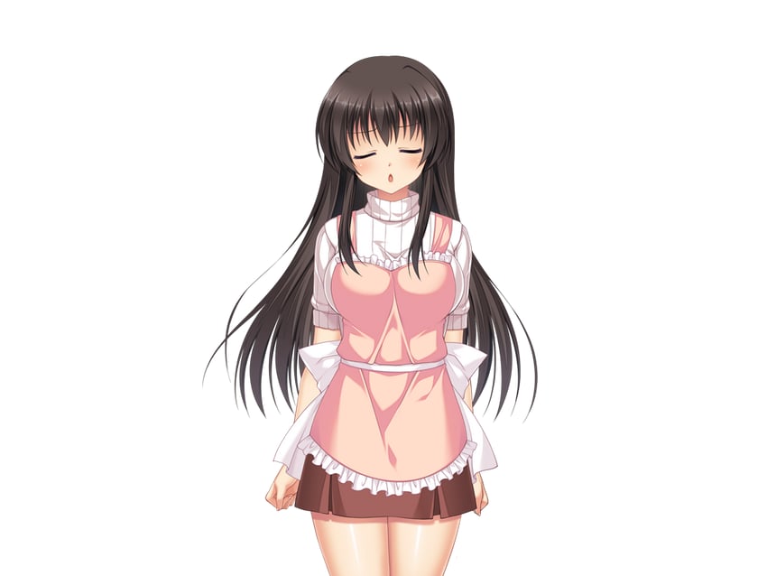 梦见颊！、mikami juri 1名女孩 惊讶 围裙 黑发 脸红