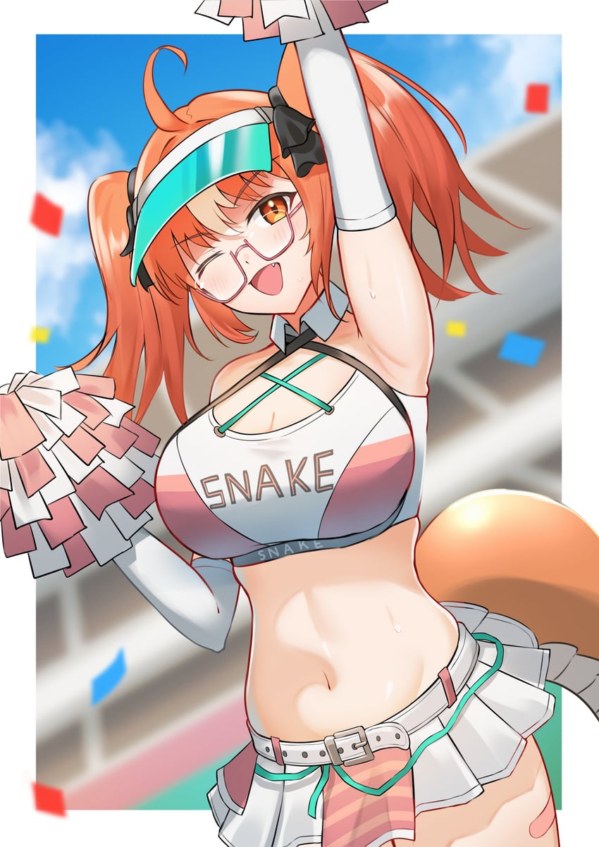 明日方舟、硅钼铅矿 (明日方舟)、铅黄 (跃动节拍) (明日方舟) 1名女孩 呆毛 创可贴 腿上的创可贴 腰带