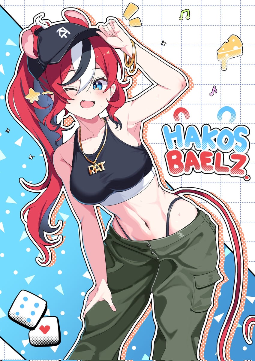 Hololive、Hololive英语、哈可斯·贝尔兹 1名女孩 兽耳 蓝眼 骰子 长发