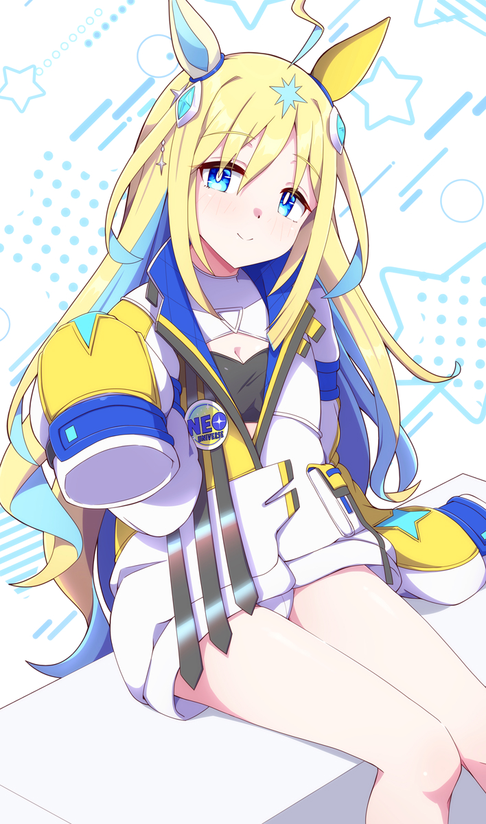 赛马娘、新宇宙 (赛马娘)、新宇宙 (Universe-naut) (赛马娘) 1名女孩 呆毛 兽耳 徽章 抹胸