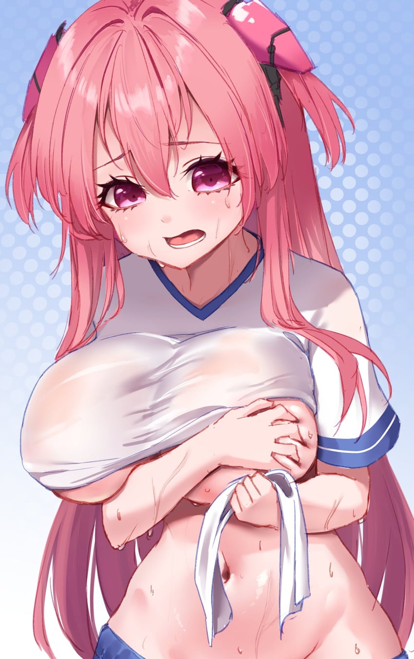 Bemani、音律炫动、Rasis 1名女孩 乳房 害羞 抓着自己的胸部 体育服
