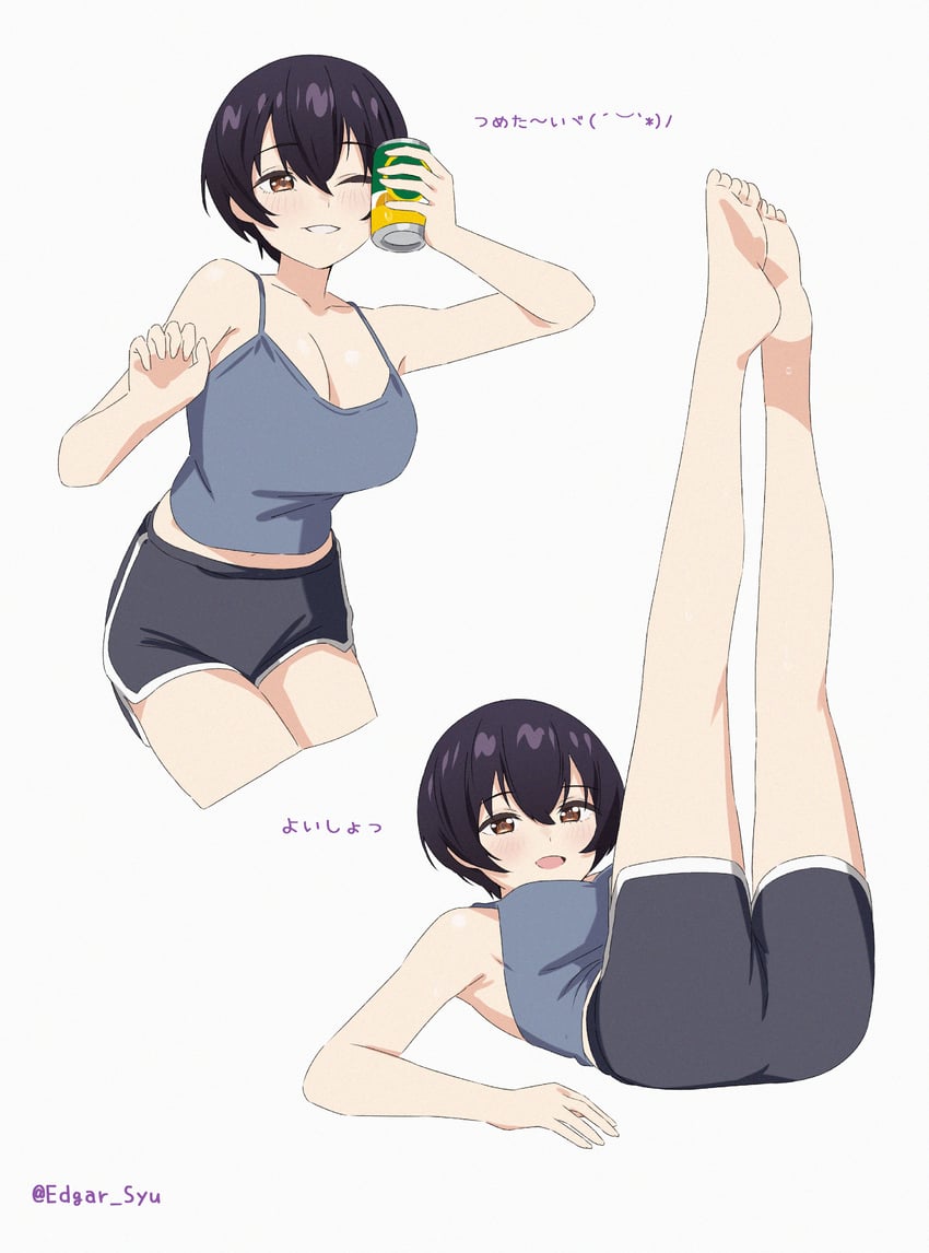 神稻牡丹：醉态如百合之花、张君兰 1名女孩 屁股 赤脚 黑发 黑色短裤