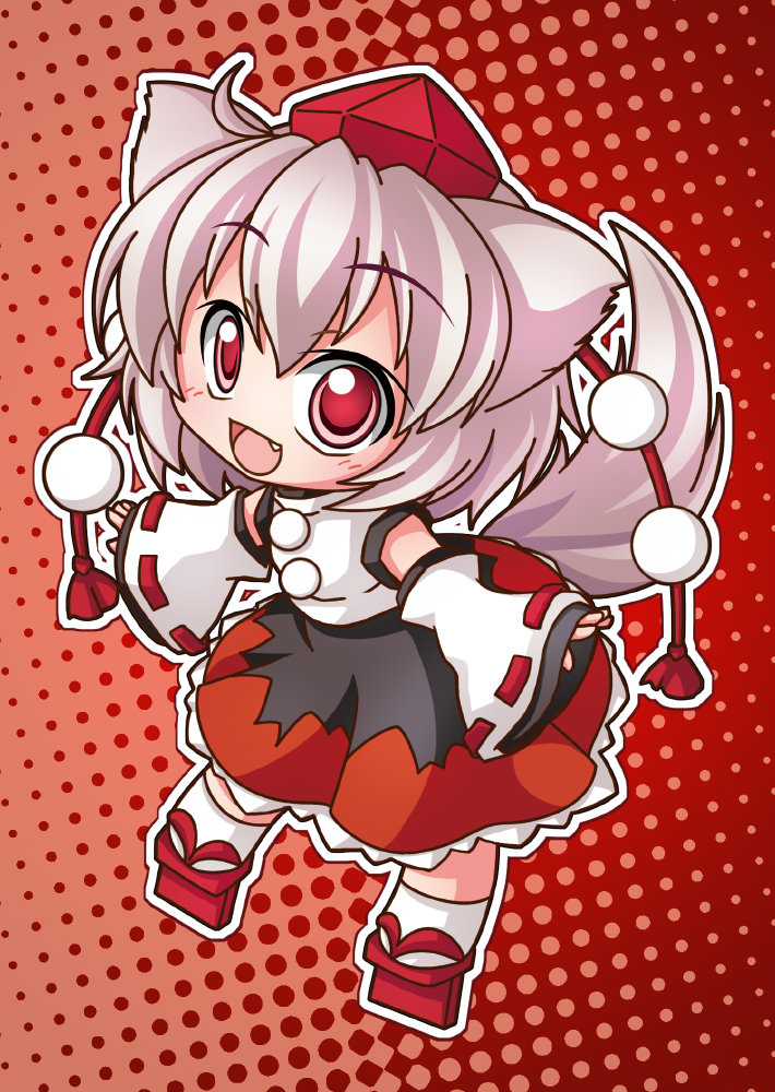 东方Project、犬走椛 1名女孩 :D 兽耳 露肩 黑色裙子