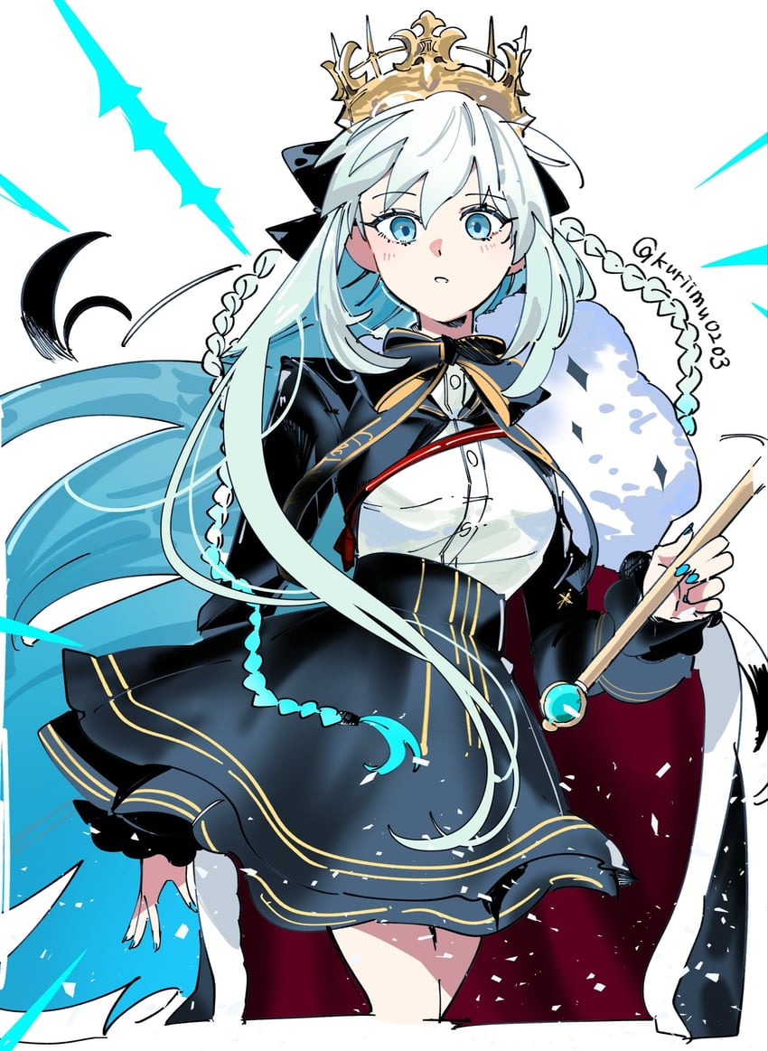 Fate/Grand Order、Fate系列、摩根勒菲 (Fate) 1名女孩 作者名 黑色蝴蝶结 黑色长袍 黑色裙子