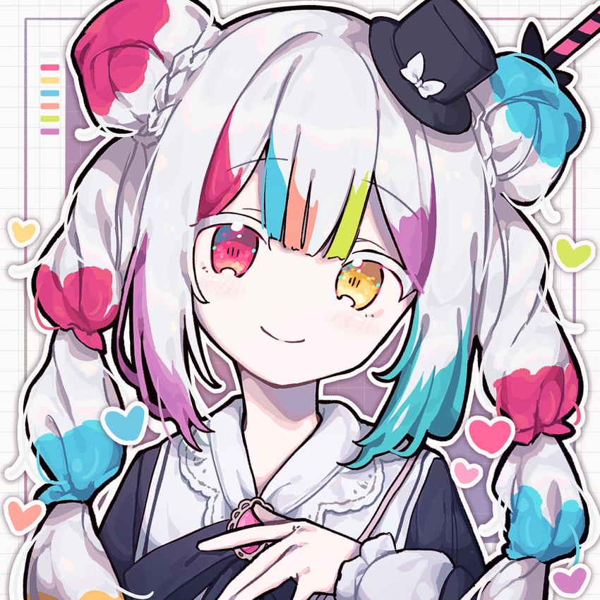Book Off、魔法少女的小镇审判、城崎露亚 1名女孩 齐刘海 胸针 发梢染色 双团子头