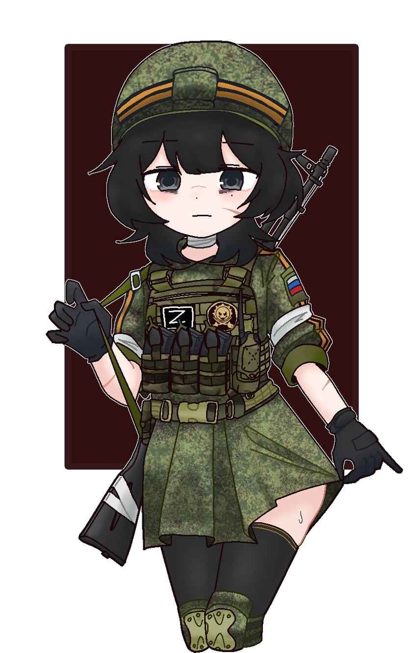 原创、r-chan 1名女孩 AK-74M 臂部丝带 突击步枪 bandage choker
