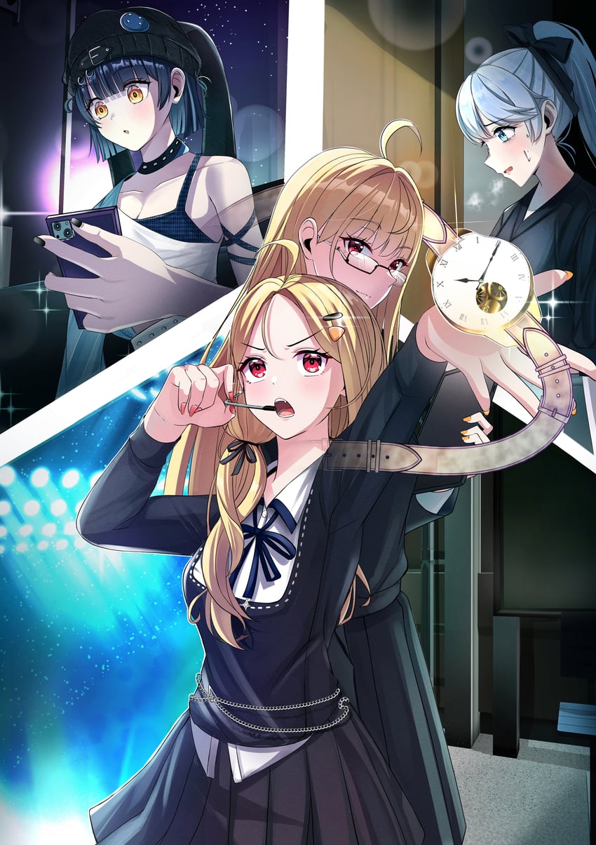 beyond the dimensions isegye idol、异世界偶像、WAKTAverse 4个女孩 呆毛 徽章 针织帽 腰带