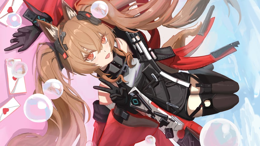 明日方舟、明日方舟：终末地、安洁莉娜 (明日方舟) 1名女孩 :D 兽耳毛 兽耳 露肩