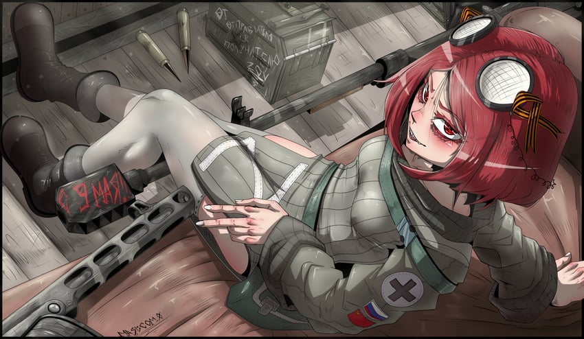 原创、面包车酱 1名女孩 黑色靴子 脸红 靴子 乳房