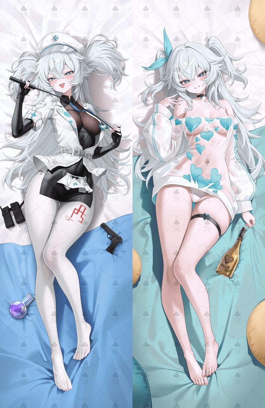 少女前线、少女前线2：追放、少女前线：云图计划 露肩 黑色手套 蓝眼 蓝发 乳房