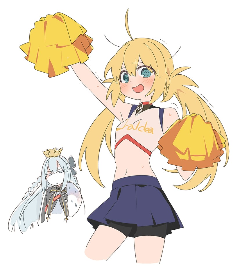 Fate/Grand Order、Fate系列、阿尔托莉雅·卡斯特 (Fate) 2名女孩 呆毛 黑色蝴蝶结 黑斗篷 金发