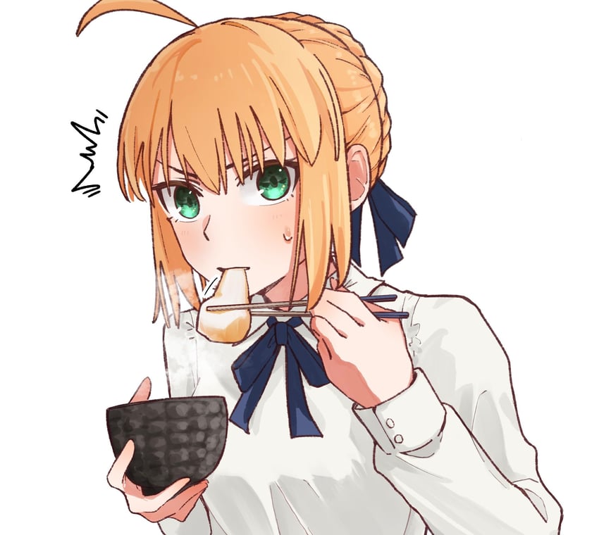 Fate/stay night、Fate系列、阿尔托莉雅·潘德拉贡 (Fate) 1名女孩 呆毛 金发 蓝色丝带 辫子
