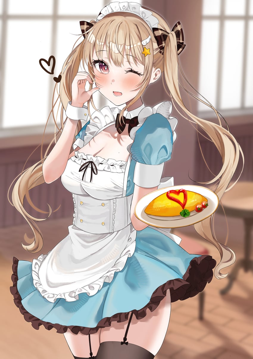 原创 1名女孩 :D 微笑 围裙 黑色蝴蝶结