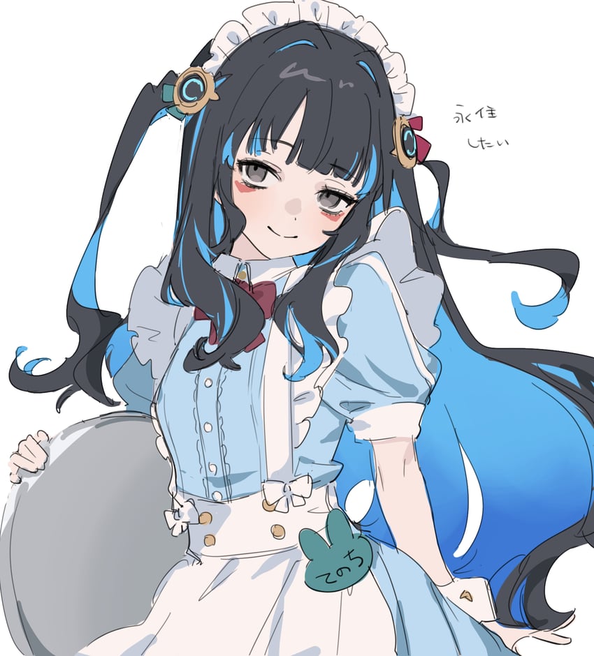 Fate/Grand Order、Fate系列、特诺奇蒂特兰 (Fate) 1名女孩 围裙 黑发 蓝色连衣裙 蓝发