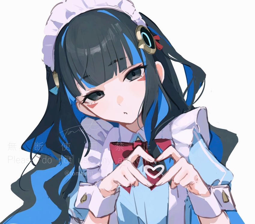 Fate/Grand Order、Fate系列、特诺奇蒂特兰 (Fate) 1名女孩 围裙 黑发 蓝色连衣裙 蓝发