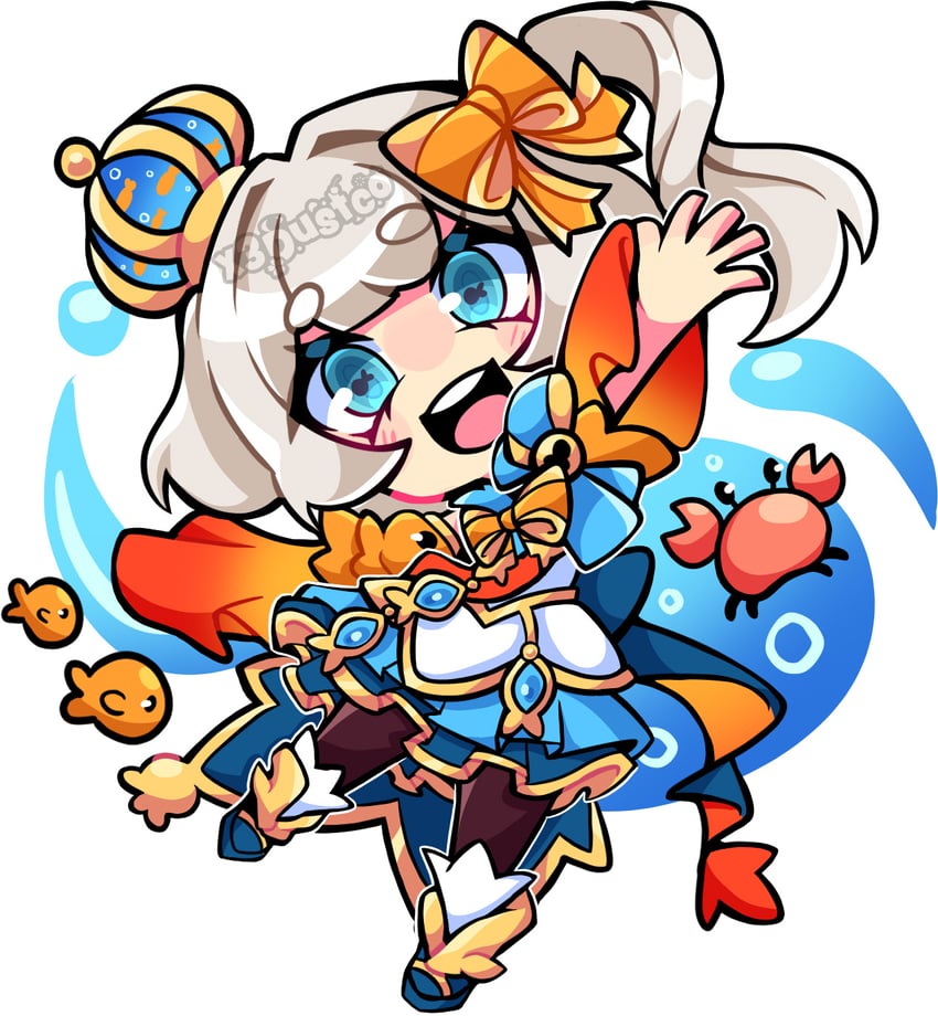 Phase Connect、玛丽玛丽（玛丽玛丽2.0）（VTuber）、MariMari (Vtuber) 1名女孩 金发 蓝色皇冠 蓝眼 脸红