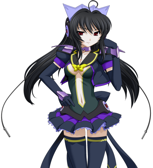 魔法战士 (系列)、mahou senshi symphonic knights、dark lily 1名女孩 2000年代风格 呆滞脸 呆毛 黑发