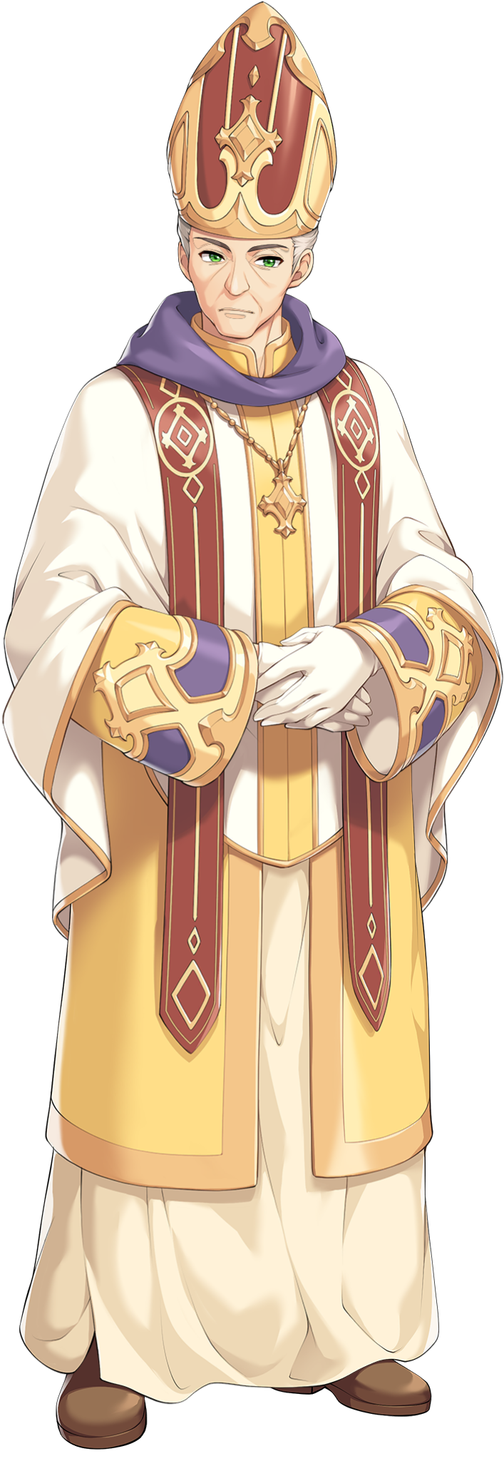 传奇四叶草、priest (legend clover) 1名男孩 棕色鞋子 全身 手套 绿眼