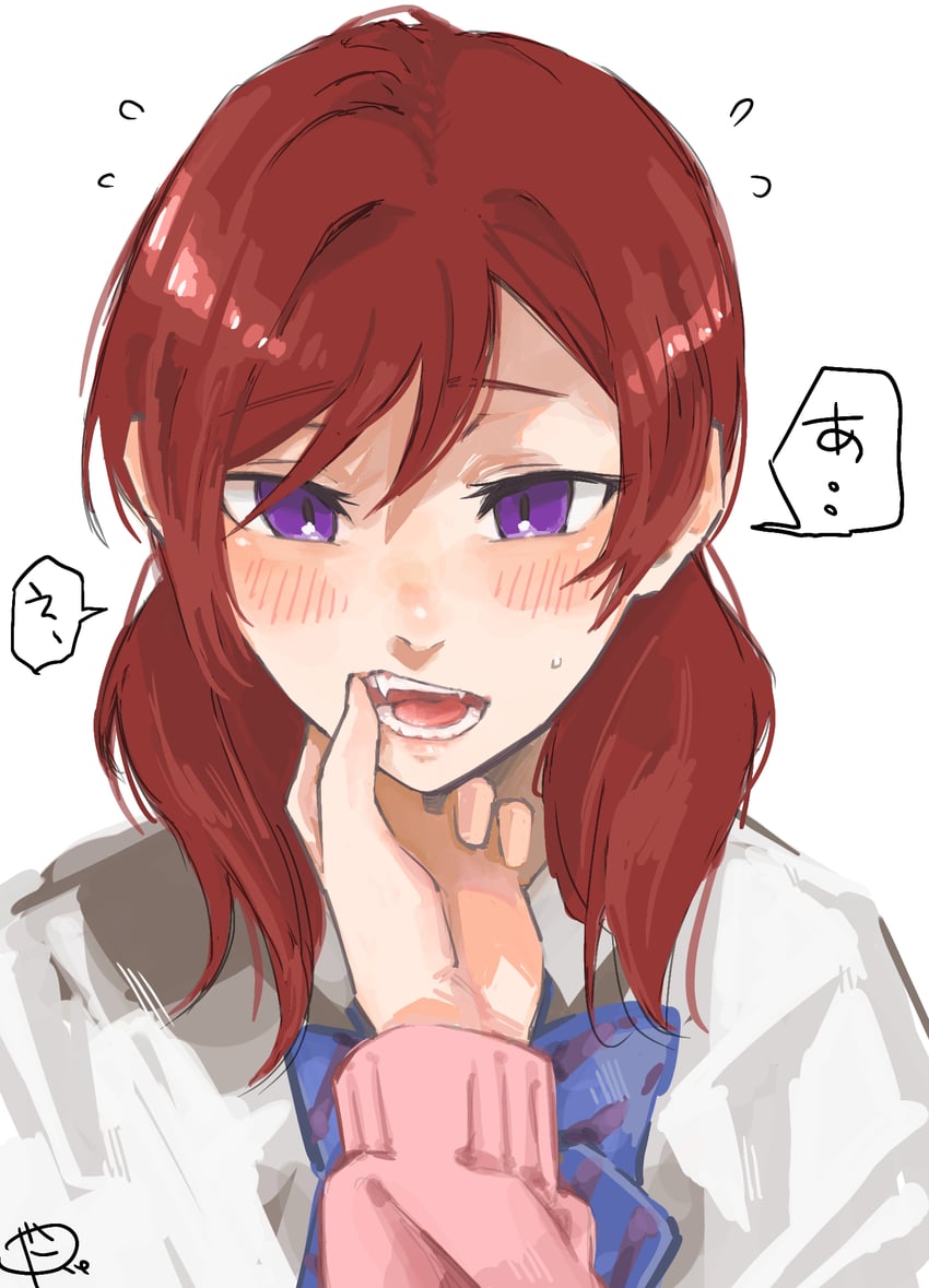 Love Live!、Love Live! 学园偶像祭、西木野真姬 2名女孩 蓝色蝴蝶结 蓝色领结 脸红 蝴蝶结