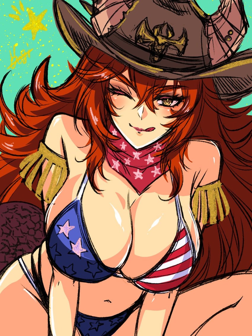 袜子事务所、Zentreya、Zentreya (龙形态) 1名女孩 美国国旗 星条旗比基尼 美国国旗印花 比基尼