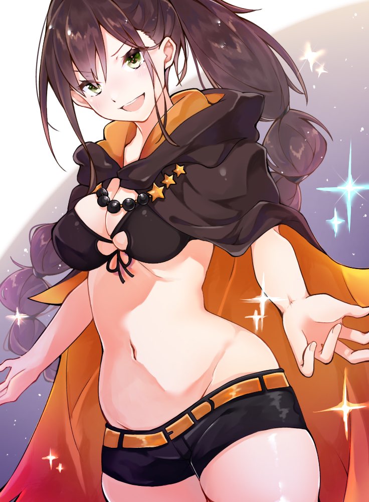 Re:从零开始的异世界生活、夏拉 (从零开始的异世界生活) :D 比基尼 只穿比基尼上衣 黑色比基尼 黑色短裤