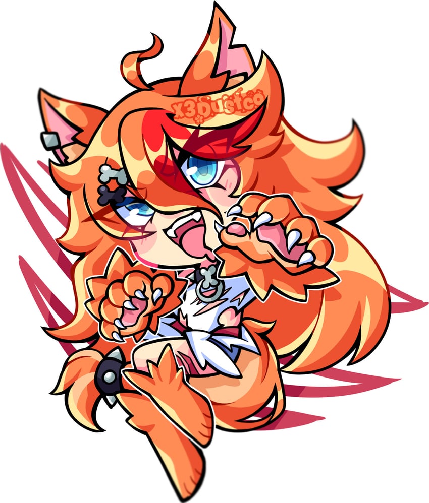 VChiban、Buffpup (第二套服装) (Vtuber)、Buffpup (Vtuber) 1名女孩 呆毛 兽耳 蓝眼 蓝色短裤