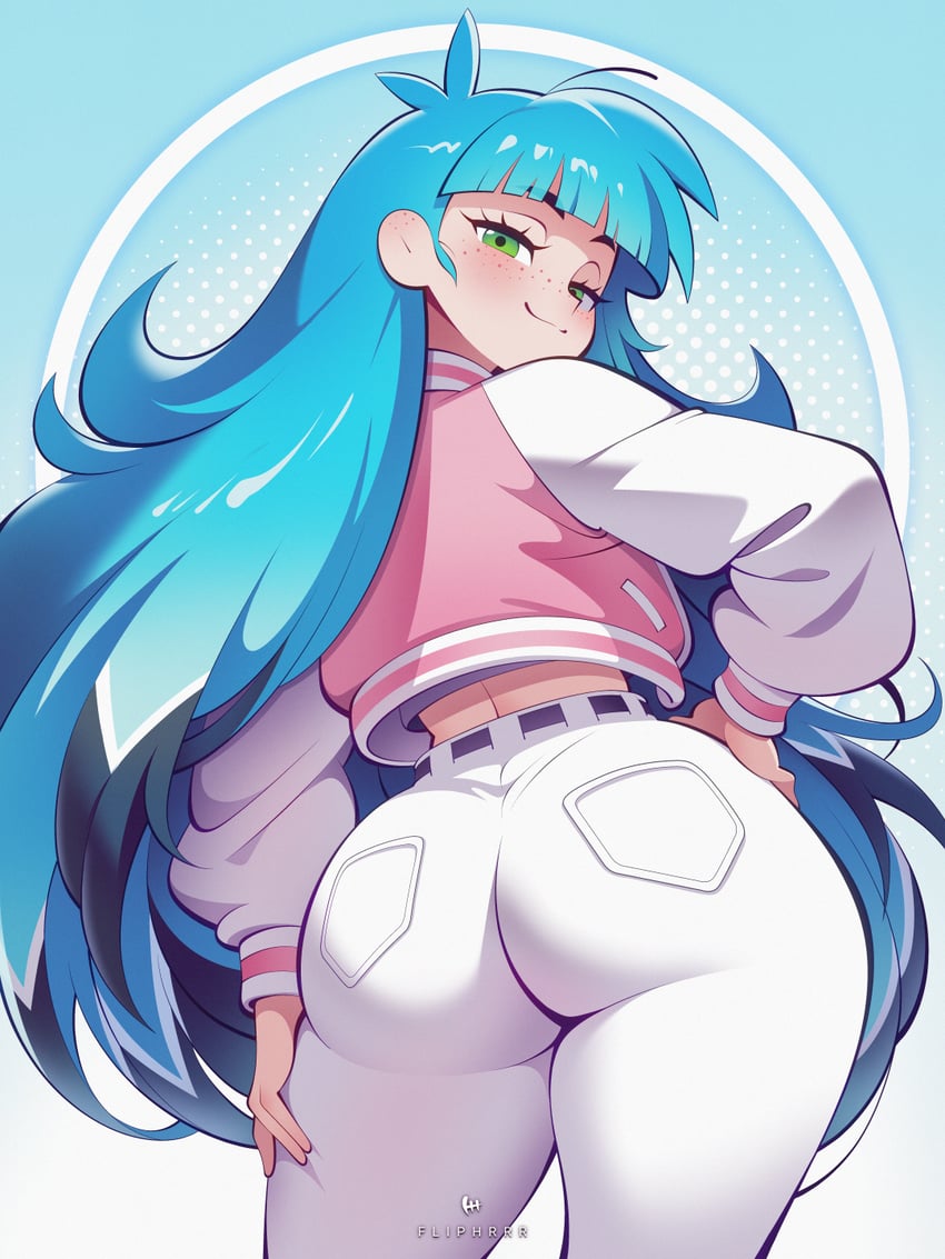 原创 1名女孩 水色发 作者名 屁股 齐刘海