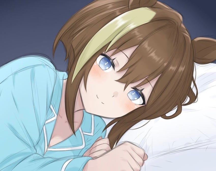 赛马娘、骏天宫 (赛马娘) 1名女孩 兽耳 脸红 棕发 闭嘴