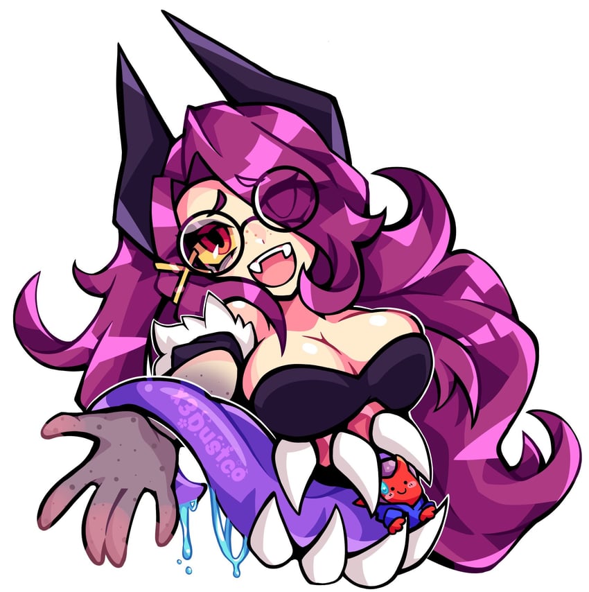 个人势虚拟主播、Giwi (VTuber)、rubberross (demon) 1名男孩 1名女孩 黑色连衣裙 黑色手部 黑角