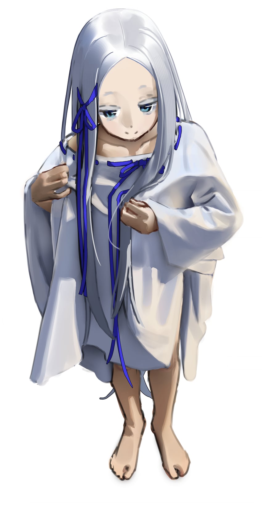 Re:从零开始的异世界生活、潘多拉（Re:Zero） 1名女孩 赤脚 蓝眼 锁骨 彩色睫毛