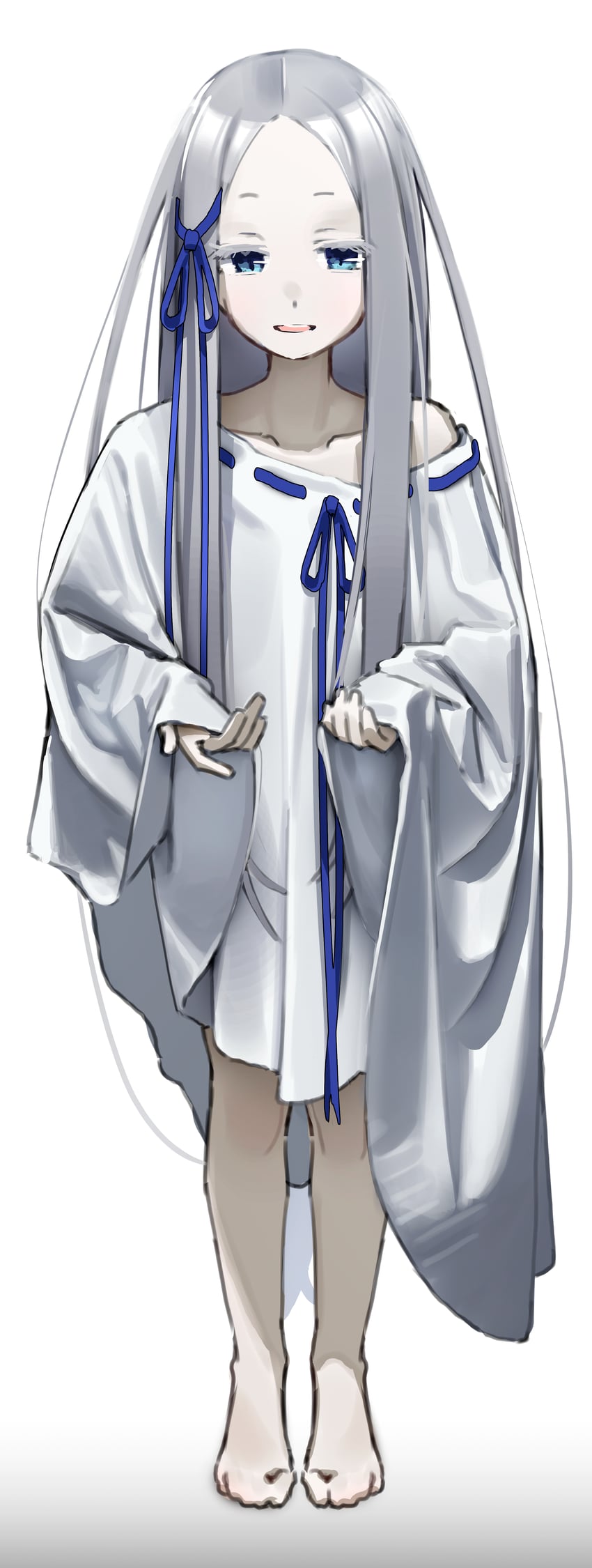 Re:从零开始的异世界生活、潘多拉（Re:Zero） 1名女孩 赤脚 蓝眼 蓝色丝带 彩色睫毛