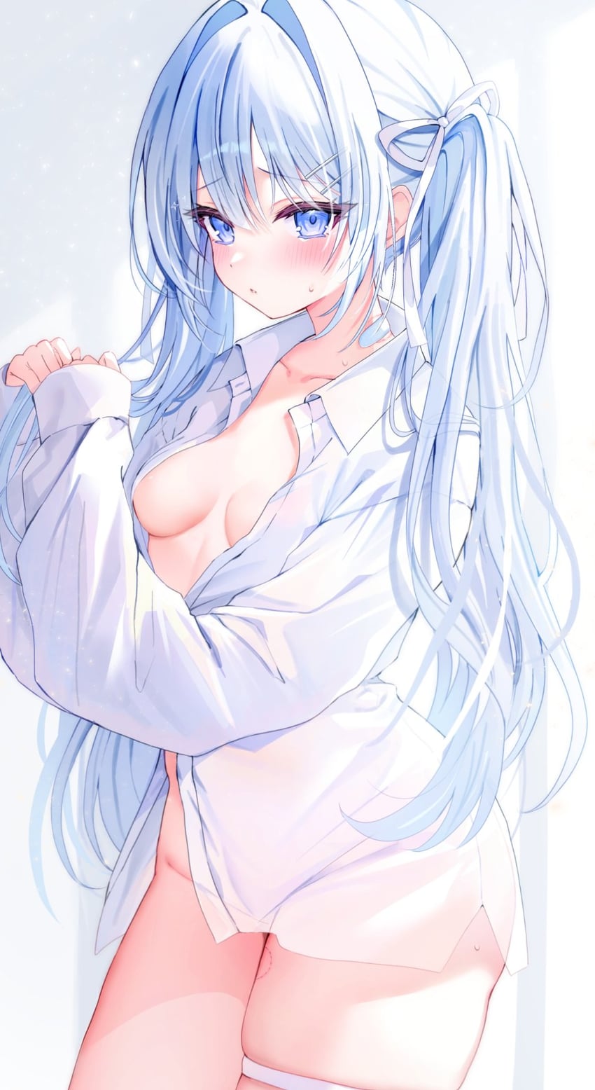 原创 1名女孩 蓝眼 脸红 乳房 闭嘴