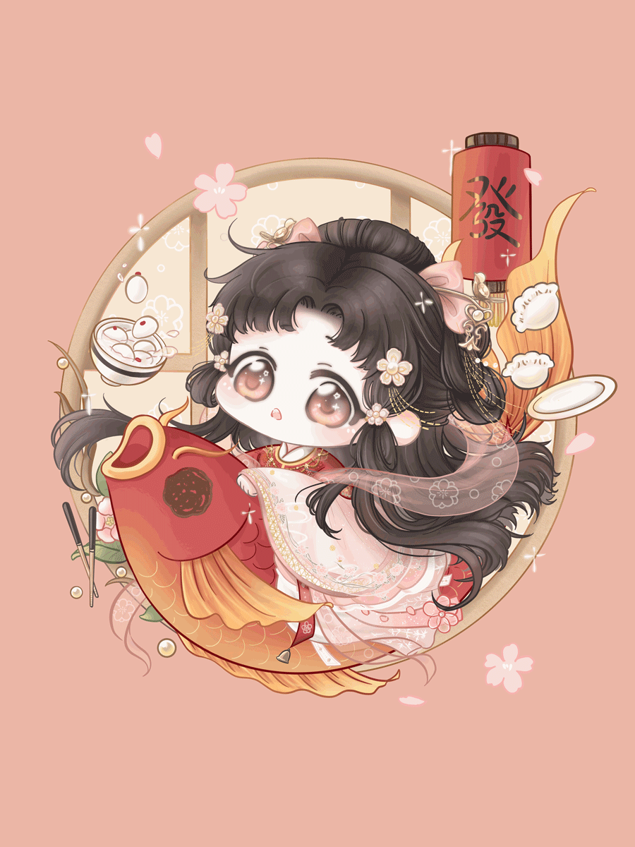 暖暖系列、闪耀暖暖、plum blooms (shining nikki) 黑发 眨眼 齐刘海 蝴蝶结 碗