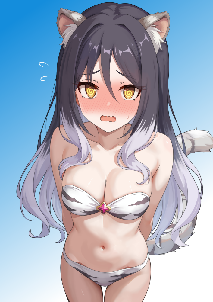 公主连结！、栞 (公主连结) 1名女孩 @_@ 兽耳毛 兽耳 露肩