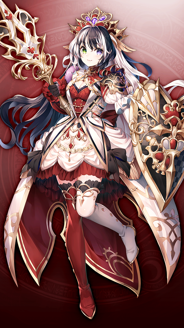 格林笔记、mirror queen (grimms notes) 1名女孩 猫脸笑 铠甲 不对称腿部穿着 黑色手套