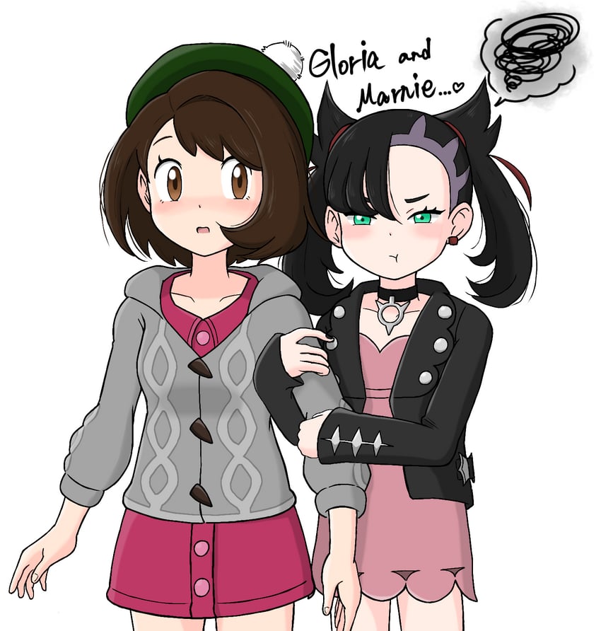 宝可梦、宝可梦 剑/盾、小优 (宝可梦) 2名女孩 :t 黑发 黑色夹克 棕眼睛
