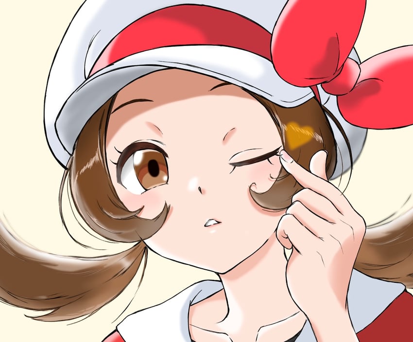 宝可梦、宝可梦 心金/魂银、琴音(宝可梦) 1名女孩 蝴蝶结 棕眼睛 棕发 锁骨