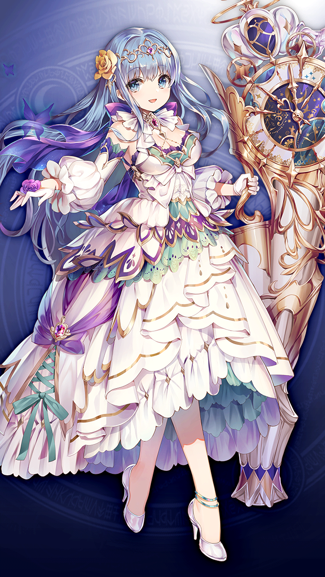 格林笔记、灰姑娘 (格林笔记)、cinderella (shinsei) (grimms notes) 1名女孩 蓝色背景 蓝眼 蓝发 乳房