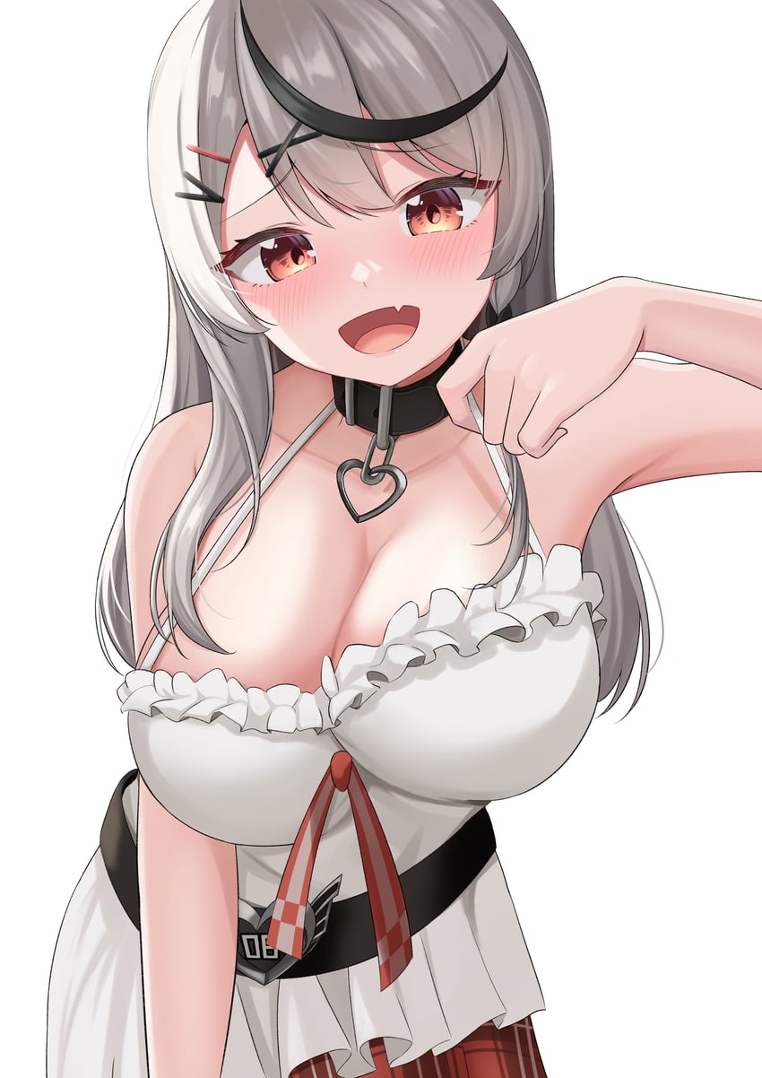 Hololive、沙花叉克萝耶、沙花叉库洛艾(第一套服装) 1名女孩 :D 腰带 黑色皮带 黑领