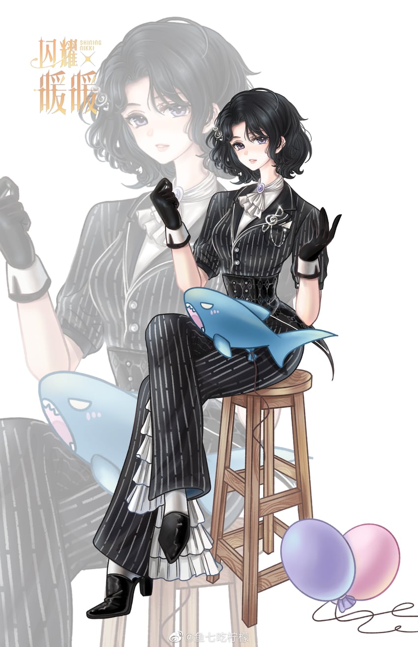 musical fancies (shining nikki) 1名女孩 动物造型气球 气球 黑色紧身胸衣 黑色手套