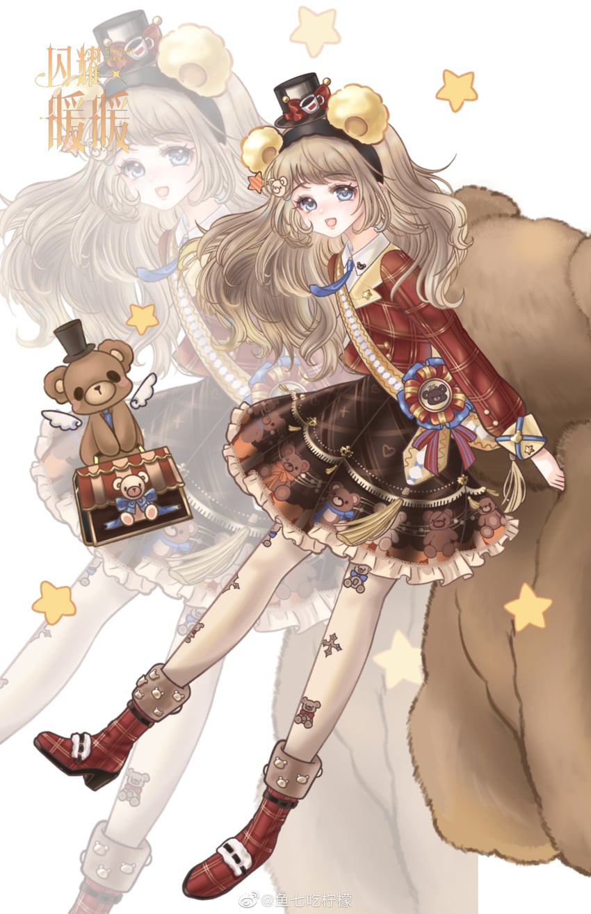 暖暖系列、闪耀暖暖、teddy school (shining nikki) 1名女孩 兽耳发箍 兽耳 动物花纹 徽章