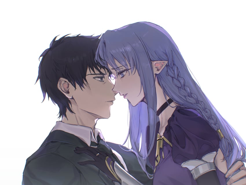 Fate/stay night、Fate系列、葛木宗一郎 1名男孩 1名女孩 黑瞳 黑发 辫子