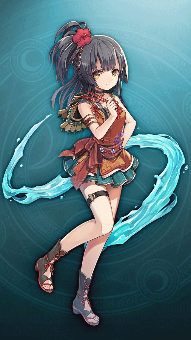 格林笔记、肖恩 (格林笔记)、shane (natsu) (grimms notes) 1名女孩 水色背景 水蓝色裙子 黑发 乳房
