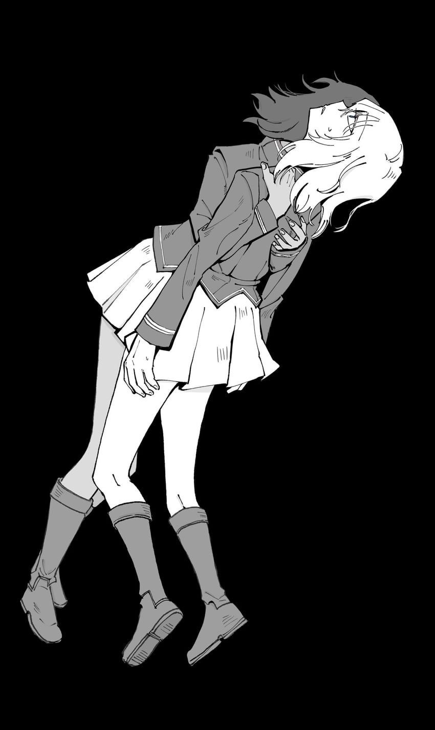 少女与战车 2名女孩 BC自由学园（标志） BC自由学园制服 黑发 金发
