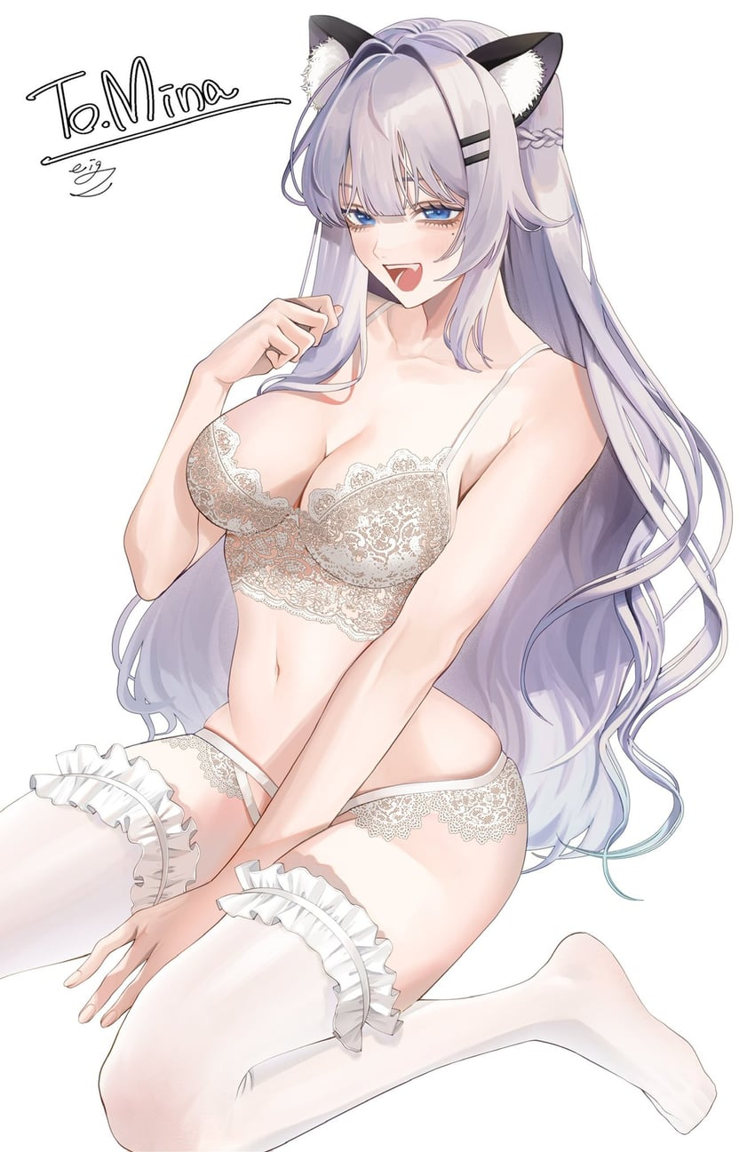 个人势虚拟主播 1名女孩 :D 兽耳 蓝眼 胸罩