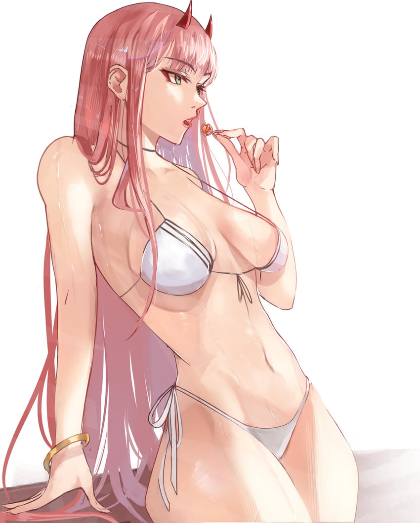 Darling in the Franxx、02 (Darling in the Franxx) 1名女孩 举手 屁股 比基尼 手链