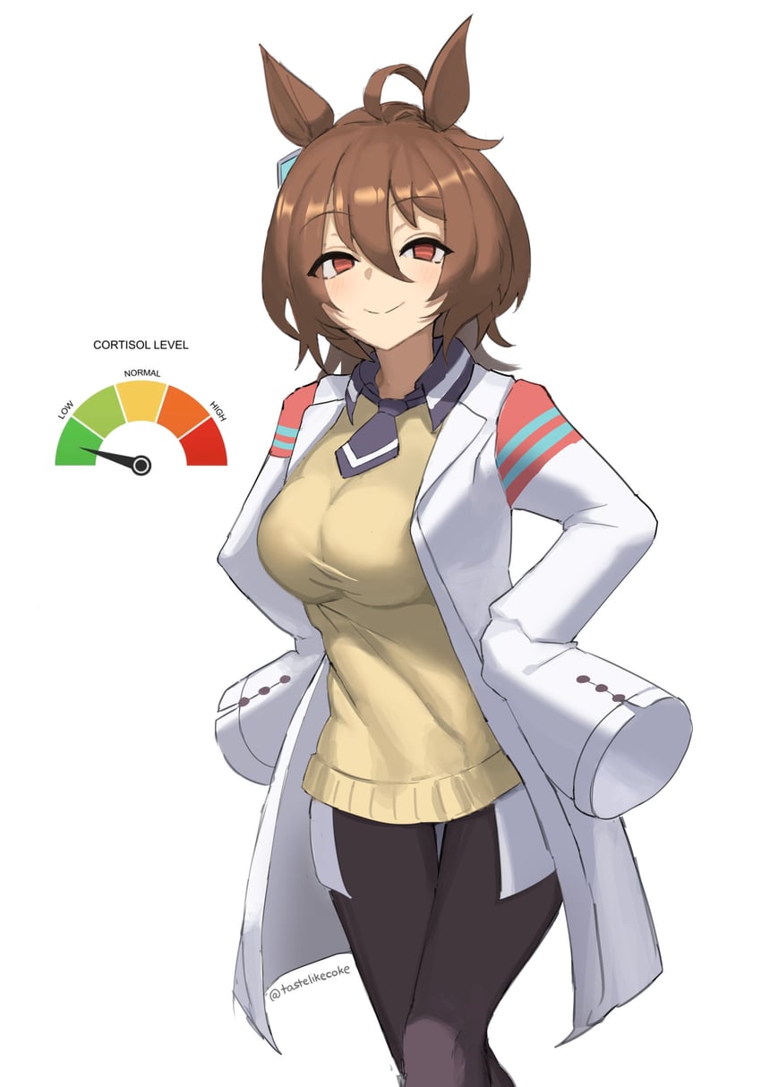 赛马娘、爱丽速子 (赛马娘) 1名女孩 呆毛 兽耳 黑色连裤袜 脸红