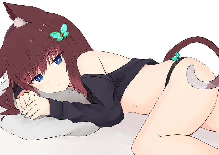 原创 1名女孩 兽耳毛 兽耳 屁股 露肩