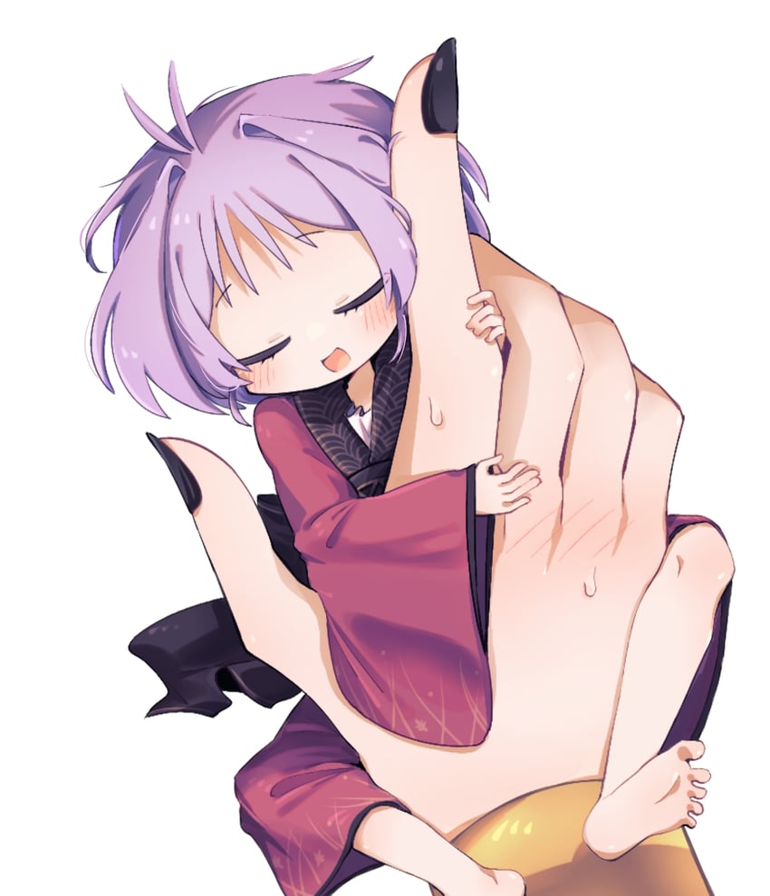 东方Project、鬼人正邪、少名针妙丸 2名女孩 呆毛 赤脚 黑色指甲 脸红