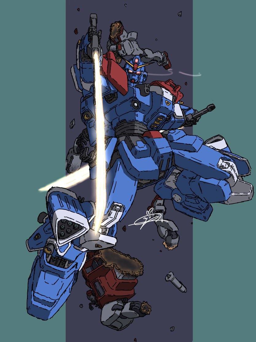高达、机动战士高达外传：蓝色命运、蓝色命运02 blue destiny 02 (modified) 胸部大炮 双持 能量剑 手持